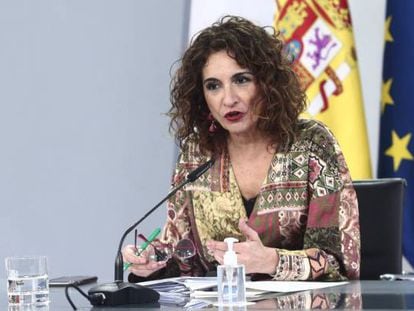 Spanish government spokesperson María Jesús Montero after the Cabinet meeting.