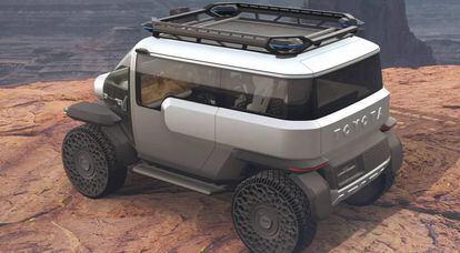 Toyota Baby Lunar Cruiser (BLC). The Toyota Baby Lunar Cruiser is a lunar vehicle "to conquer rough terrain on Earth and beyond." The prototype borrows aesthetic elements from the Toyota Land Cruiser FJ40 and is also inspired by the real Lunar Cruiser. In 2019, the brand signed an agreement with the Japan Aerospace Exploration Agency to build such a vehicle.

