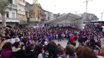 A feminist protest in Vigo on Sunday.