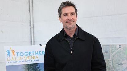 Christian Bale at the opening of the children's shelter in Palmdale, California, on February 7, 2024.