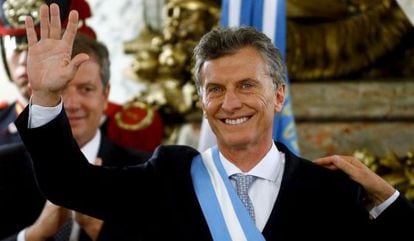 President Mauricio Macri of Argentina, after his swearing-in ceremony on Thursday at Casa Rosada.