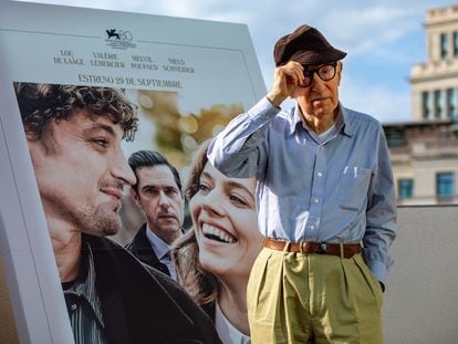 Woody Allen at a screening in Barcelona of his latest film, 'Coup de chance;' September 18, 2023.