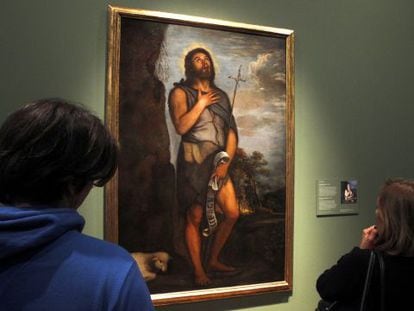 Titian&#039;s John the Baptist on display at the Prado after four years of restoration.