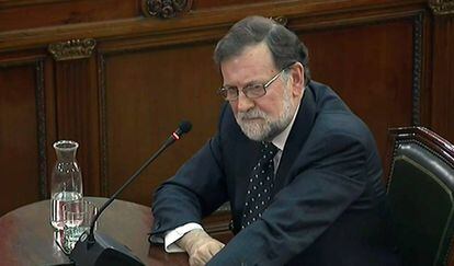 Ex-PM Mariano Rajoy giving witness testimony on Wednesday.