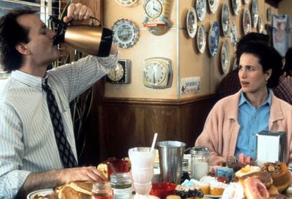 Bill Murray and Andie MacDowell, in 'Groundhog Day'.