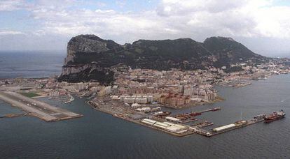 The airport and docks of Gibraltar.