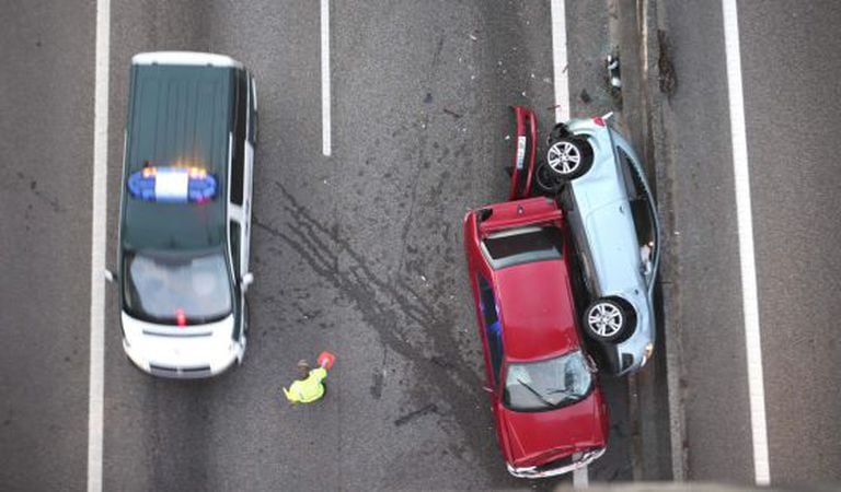 The aftermath of a traffic accident in Pontevedra in 2013.