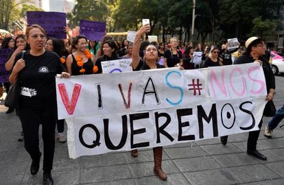 A 2016 march against femicide in Mexico City.