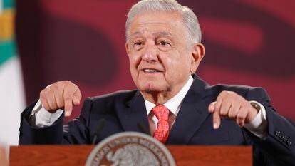 President Andrés Manuel López Obrador, during a press conference at the National Palace in Mexico City.