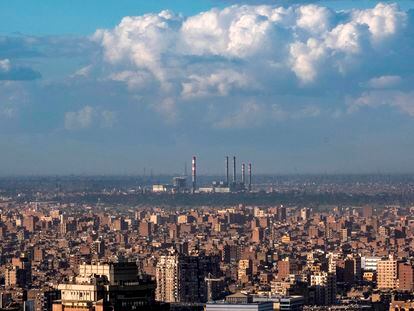 View of the Giza power station, west of Cairo.