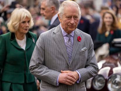 Britain's King Charles III and Camilla, Queen Consort, walkabout to meet members of the public following a ceremony at Micklegate Bar, in York, England, Wednesday Nov. 9, 2022.