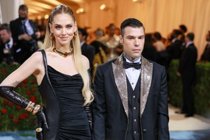 Chiara Ferragni and husband Fedez at the Met gala in 2022, in New York.