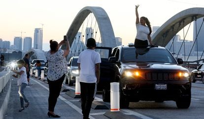 New 6th Street Viaduct Bridge Opens In Los Angeles.