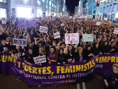 The 2017 Women's Day march in Madrid.
