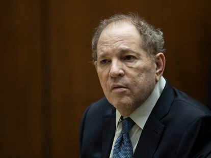 Former film producer Harvey Weinstein appears in court at the Clara Shortridge Foltz Criminal Justice Center in Los Angeles, California, on October 4 2022.