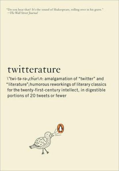The cover of 'Twitterature', which summarizes modern classics in a maximum of 20 Twitter posts.