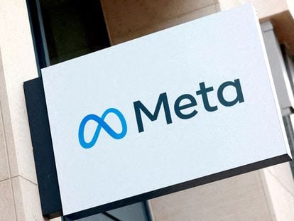 The logo of Meta Platforms' business group is seen in Brussels, Belgium, December 6, 2022.