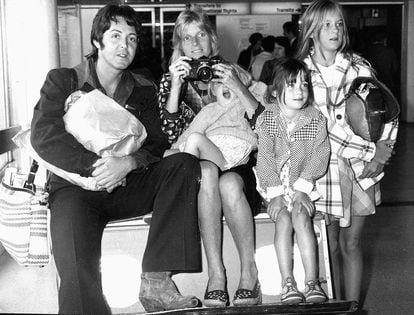 Paul and Linda McCartney with their daughters, Stella, Mary and Heather; 1974.