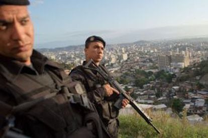 Brazilian police during an operation in Rio de Janeiro in October 2013.