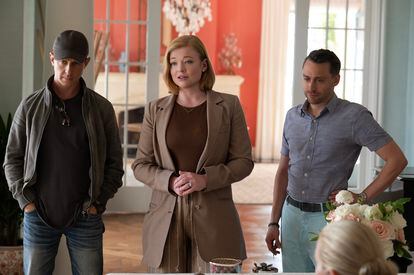 Jeremy Strong, Sarah Snook and Kieran Culkin in the fourth season of ‘Succession.’