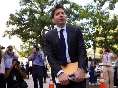 Sam Altman, head of OpenAI, arriving at a session on artificial intelligence at the Senate in Washington, in September 2023.