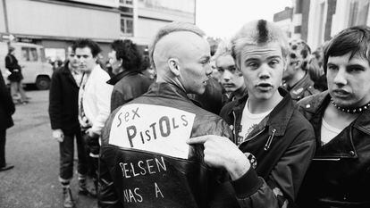 A line to enter a punk concert in London in 1980.