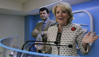 Madrid PP President Esperanza Aguirre during Tuesday's press conference.