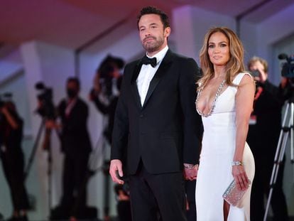 Ben Affleck and Jennifer Lopez at the premiere of the film 'The Last Duel' at the Venice Film Festival in 2021.