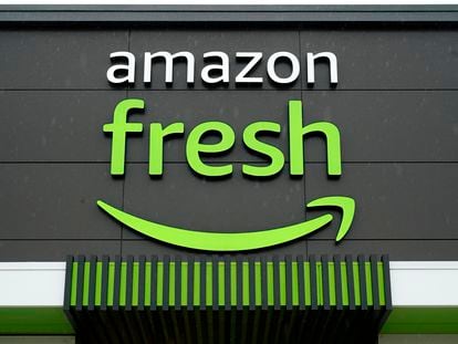 An Amazon Fresh grocery store stands in Warrington, Pa., on Feb. 4, 2022.