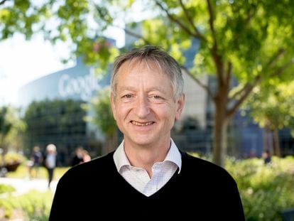 Computer scientist Geoffrey Hinton, who studies neural networks used in artificial intelligence applications, poses at Google's Mountain View, California, headquarters in 2015.