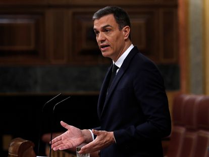 Spanish Prime Minister Pedro Sánchez in Congress on Wednesday.