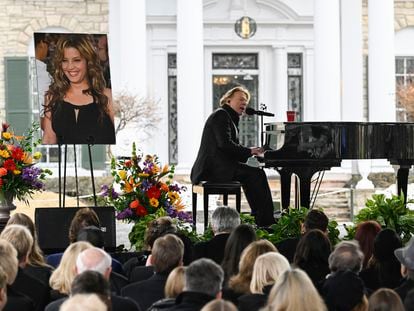 Axl Rose performs during a memorial service for Lisa Marie Presley Sunday, Jan. 22, 2023, in Memphis, Tenn.