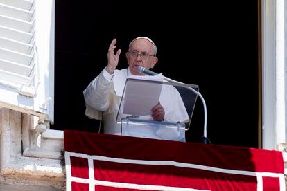 Pope Francis during the Angelus at the Vatican on Sunday, June 12.