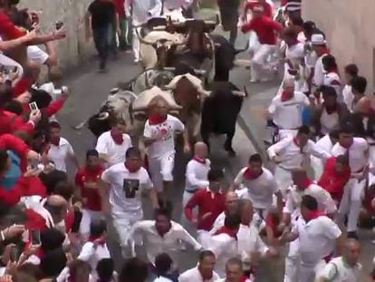 One person was gored in the first bull run of 2014.