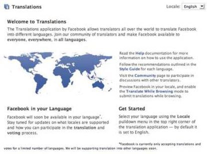 Image of the Facebook translating tool when it was first created.