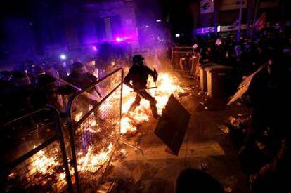 Clashes in Barcelona on October 15 over the sentencing of separatist leaders.