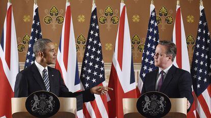 Barack Obama and David Cameron in London in April.