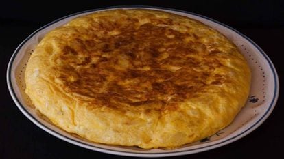 A Spanish potato omelet or 'tortilla de patatas.'