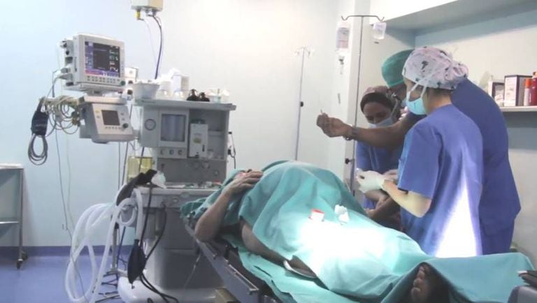 Picture of the delivery distributed by the Burgos hospital.