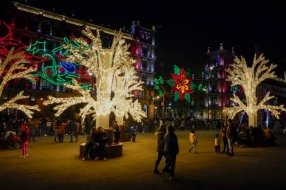 Mexico City's Zócalo square decorated for Christmas in December 2021.