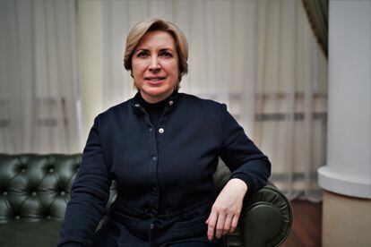 Irina Vereshchuk, Deputy Prime Minister of Ukraine and Minister of Reintegration of Temporarily Occupied Territories, during an interview with EL PAÍS on March 11 in Kyiv.