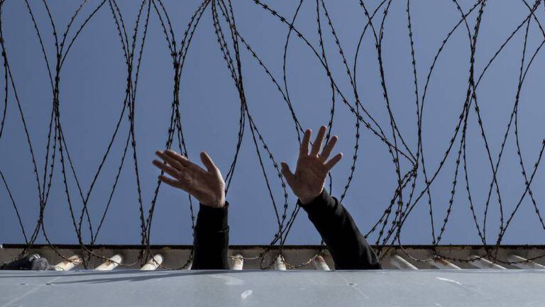 A migrant holding center in Ceuta.