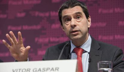 Vitor Gaspar, director of the IMF Fiscal Affairs Department, speaking on Wednesday.