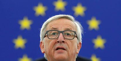 Jean-Claude Juncker addressing the European Parliament in Strasbourg.