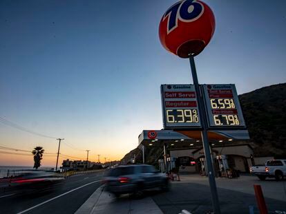 A gas station in Malibu, California
