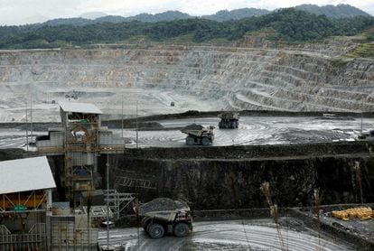 View of the Cobre Panama mine, of Canadian First Quantum Minerals, in Donoso