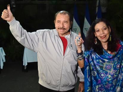 Nicaragua's Daniel Ortega and Rosario Murillo (file photo).