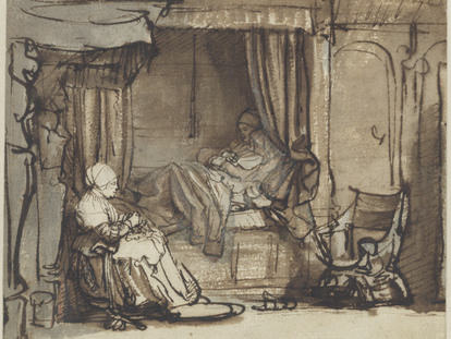 ‘Interior with Saskia in Bed,’ (1640-1641), by Rembrandt Harmenszoon van Rijn. Fondation Custodia, Frits Lugt Collection, Paris.