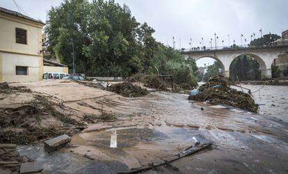 Damage caused in Ontinyent after the River Clariano burst its banks.