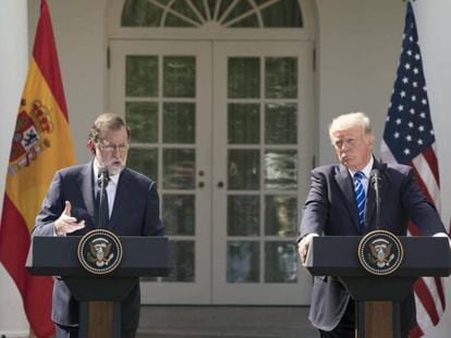 Spain's Mariano Rajoy and Donald Trump at the White House in September.